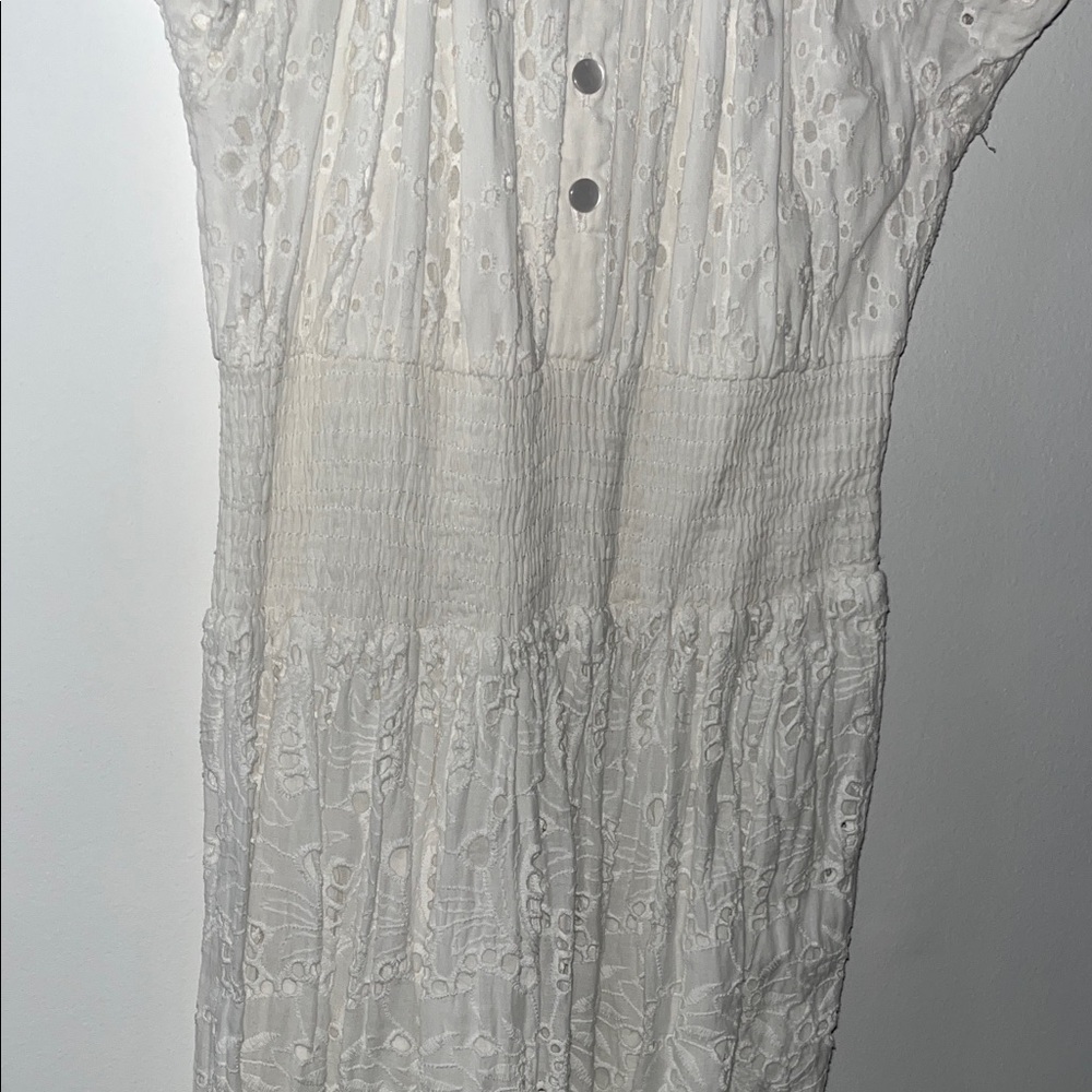 White Eyelet Lace Dress - Picture 3 of 4